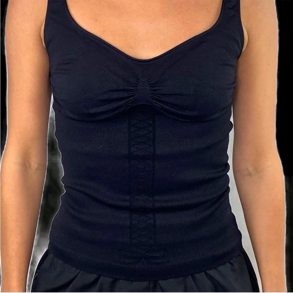 NWOT Guess Black Fitted Shapewear Tank Top Thick Very Stretchy Black Size M/L